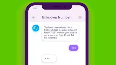 smishing message example 01